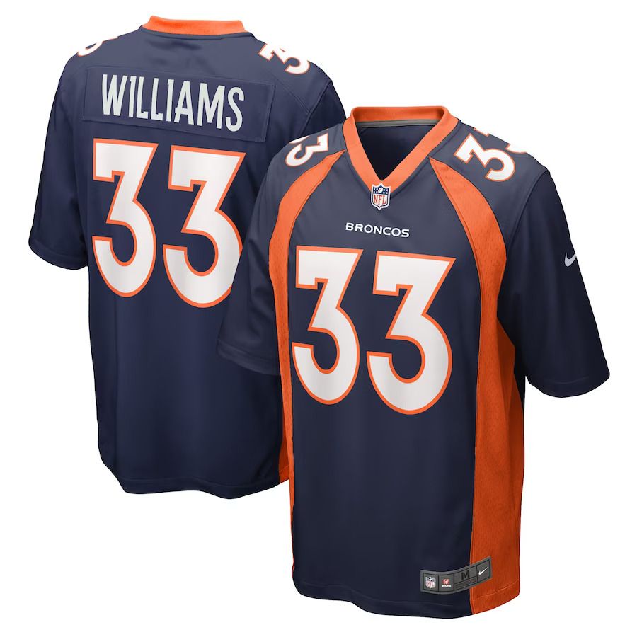 Men Denver Broncos 33 Javonte Williams Nike Navy Home Game Player NFL Jersey